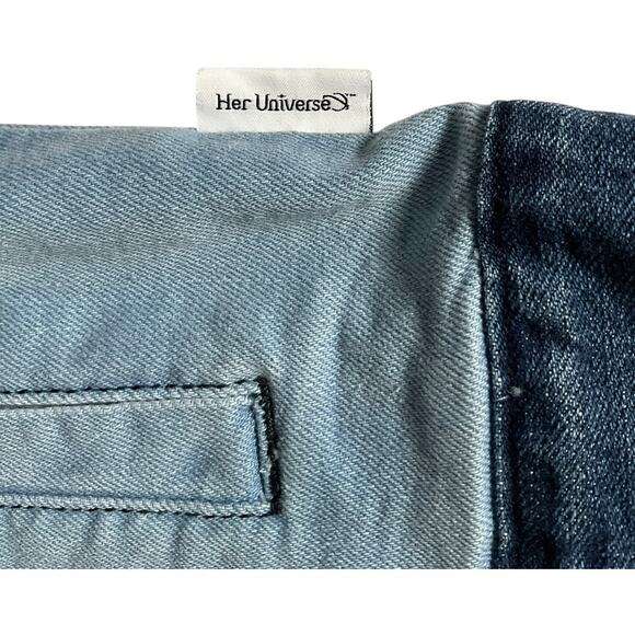 Disney Her Universe Mickey Mouse Denim Jacket Women’s Large Patchwork Vintage - Picture 11 of 15